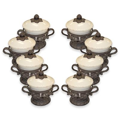  Horchow Set of 8 GG Collection Soup Tureens 
