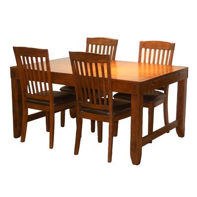 Mission Style Table With 4 Chairs