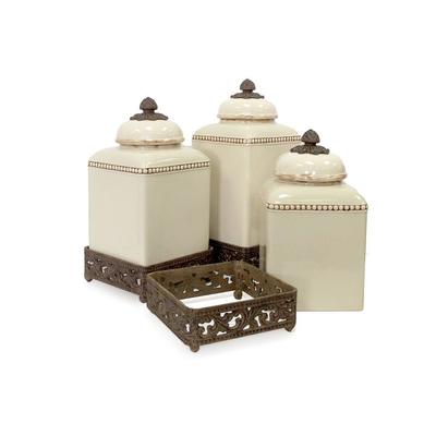 Gracious Goods Set of 3 Lidded Kitchen Canisters