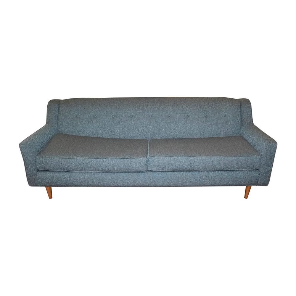  Modern Blue And Brown Fabric Sofa
