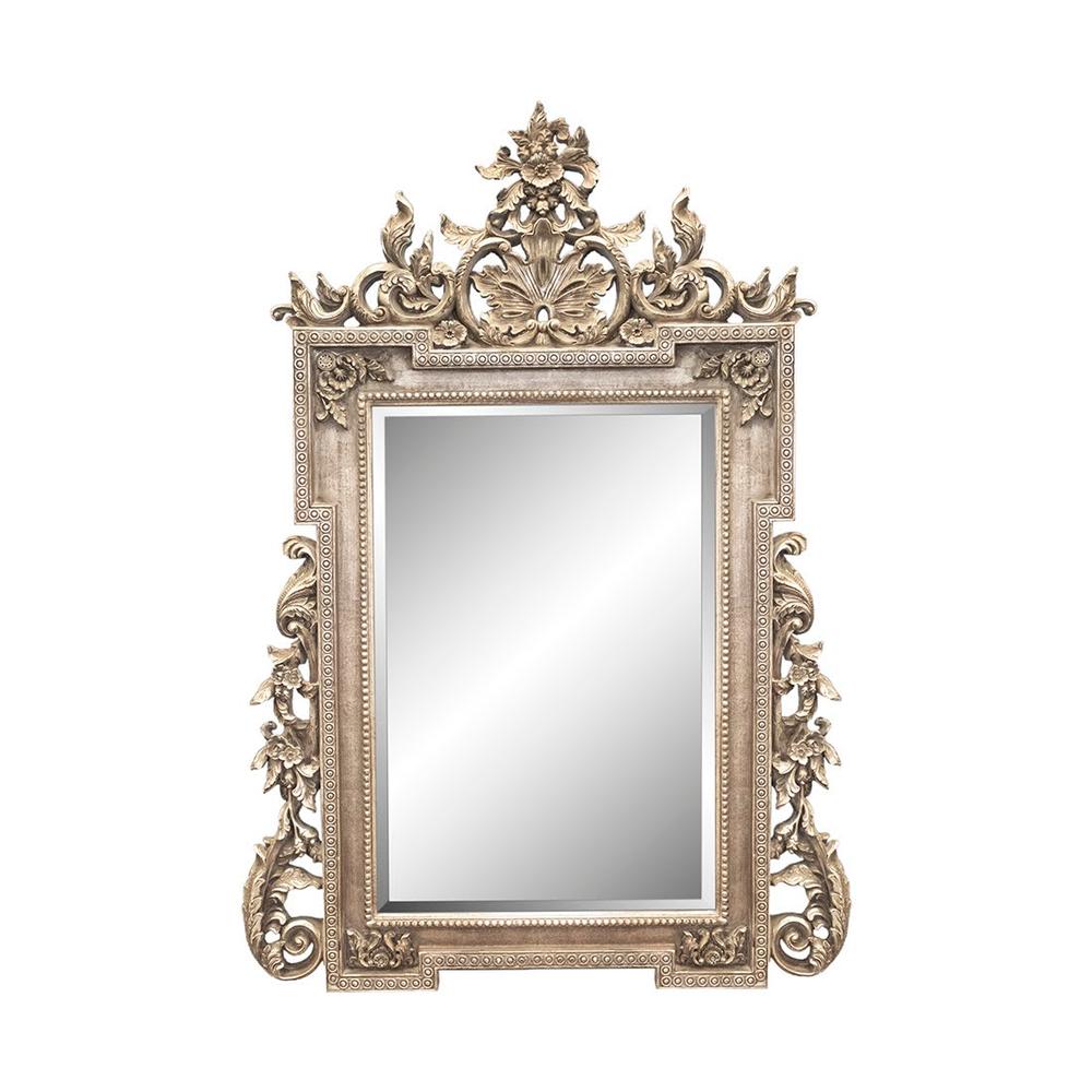  Pewter Color Ornate Scroll Mirror