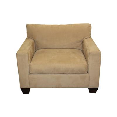 Crate and Barrel Tan Oversize Microfiber Arm Chair