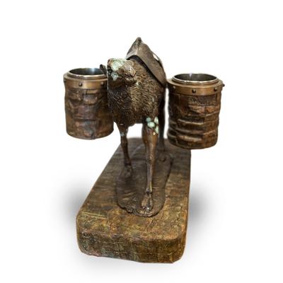 Maitland-Smith Cast Bronze Camel Wine Caddy