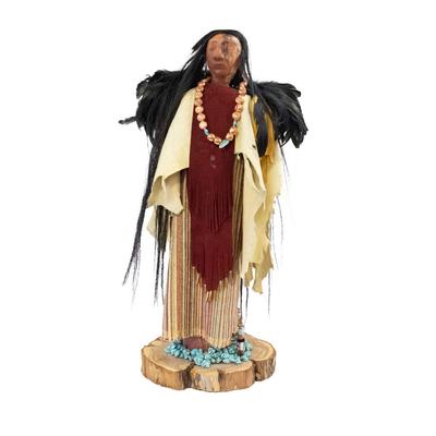 Signed Native American Figure with Turquoise Accent