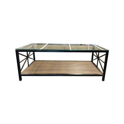 Rectangular Metal Base With Glass top Coffee Table
