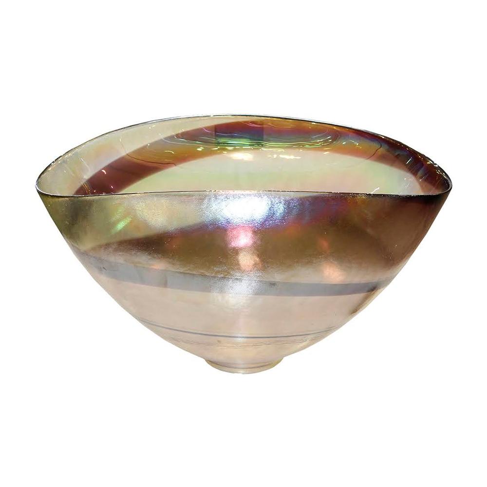  Murano Iridescent Glass Oval Glass Bowl