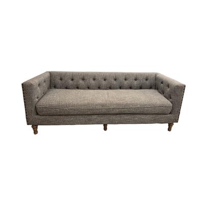 Gray Tufted Nailhead Sofa