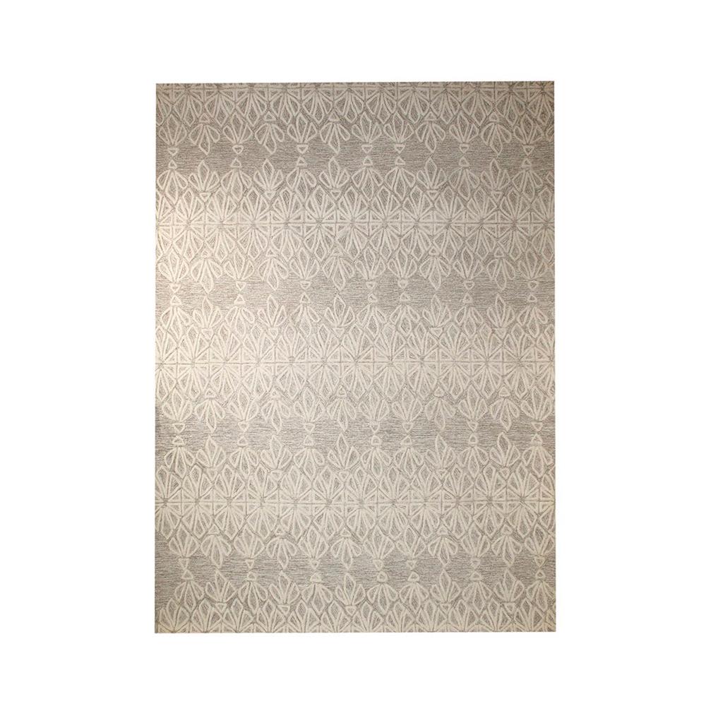  Grey And Cream Pattern Enzo Rug