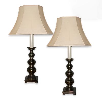 Pair Vintage Brass Lamps