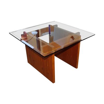 Scandinavian Design Glass Top End Table