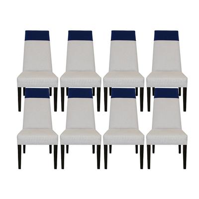 Set of 8 Nathan Anthony Blue and White Chairs 
