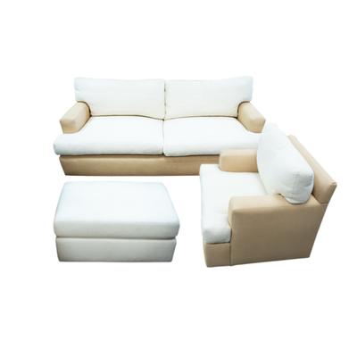 Kreiss 3 Piece Loveseat Chair & Ottoman Living Room Set