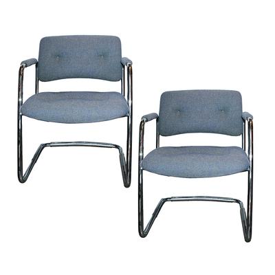 Set of 2 MCM Steelcase Office Arm Chairs