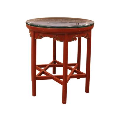 Glass Top Round Star End Table
