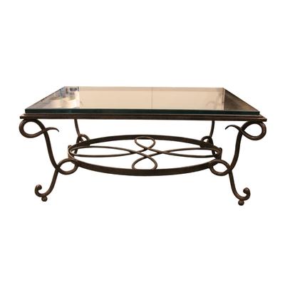 Glass Top Wrought Iron Coffee Table