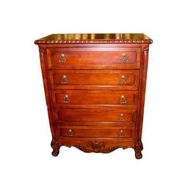 Ashley Cherry Carved Wood Chest of Drawers 