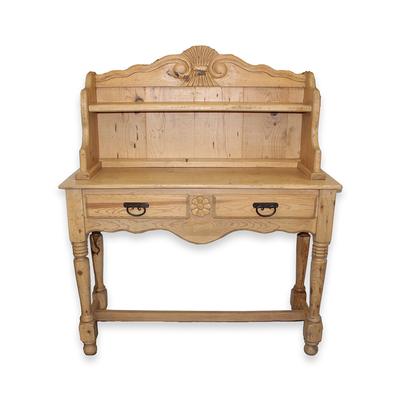 Light Wood Console with Hutch 