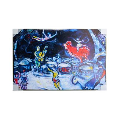 Chagall Circus on Black Background Canvas Print