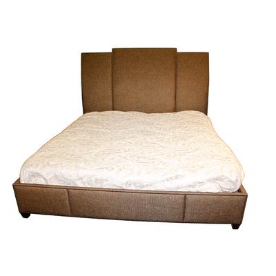 Living Spaces Eastern King Fabric Panel Bed Frame 