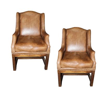 Pair of Leather Deconstructed Chairs
