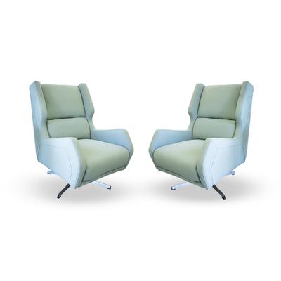 Pair of Leather Gel Eudora Swivel Chairs