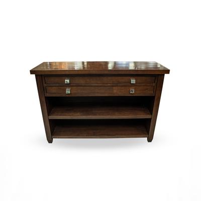 2 Drawer Brown Bookshelf Console Table 