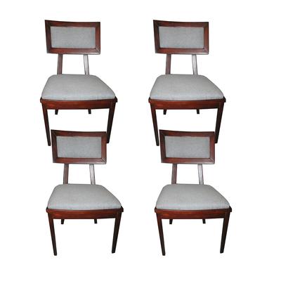Set of 4 Modern Grey Fabric Chairs 