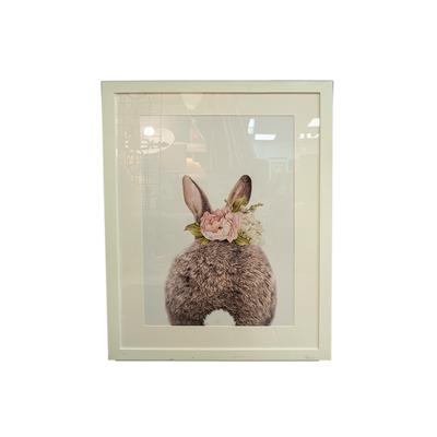 Neiman Marcus Bunny Turned Print in White Frame