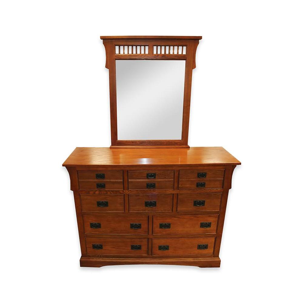  10 Drawer Mission Dresser With Mirror