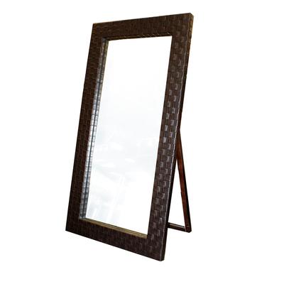 XL Leather Woven Framed Easel Mirror 