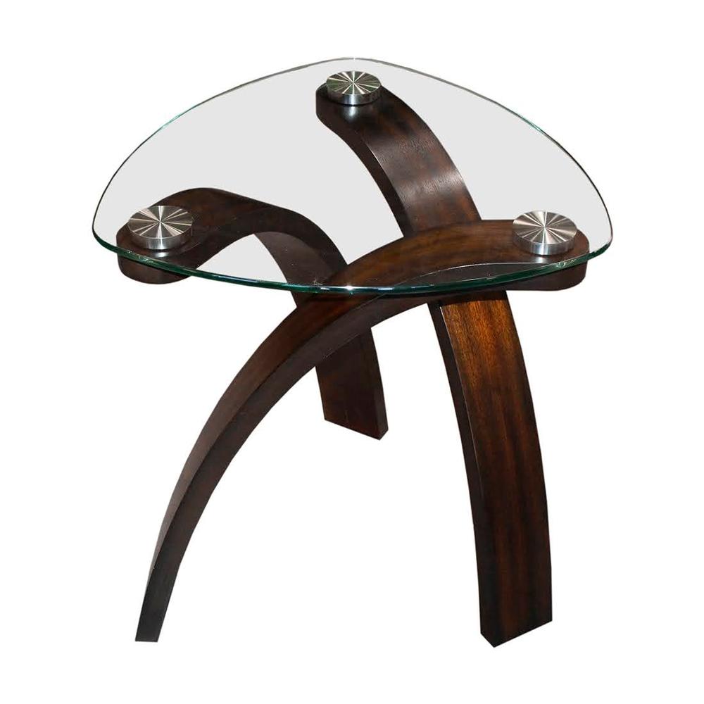  Triangular Glass Top End Table
