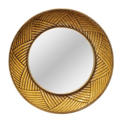 Large Round Gold Decor Mirror
