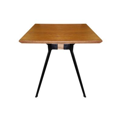 Living Spaces Square Wood and Metal End Table