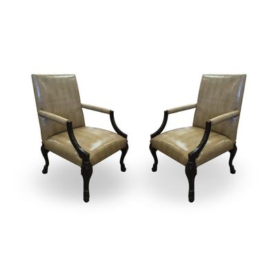 Pair of Reptile Skin Captain's Chairs