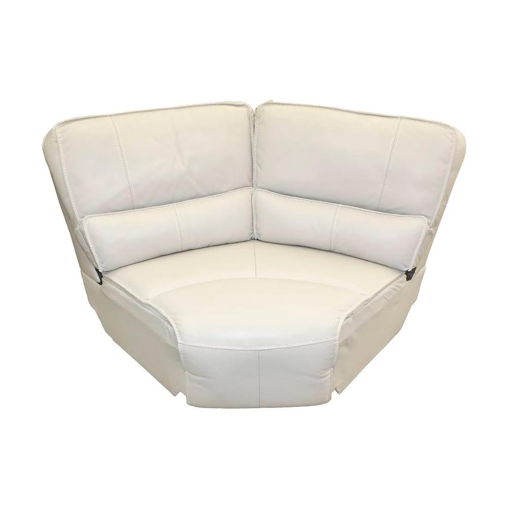  Cream Leather Corner Armless Chair