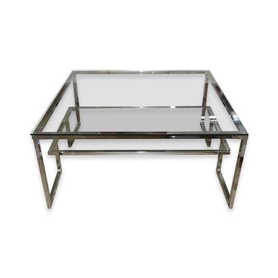 2 Tier Square Glass Coffee Table