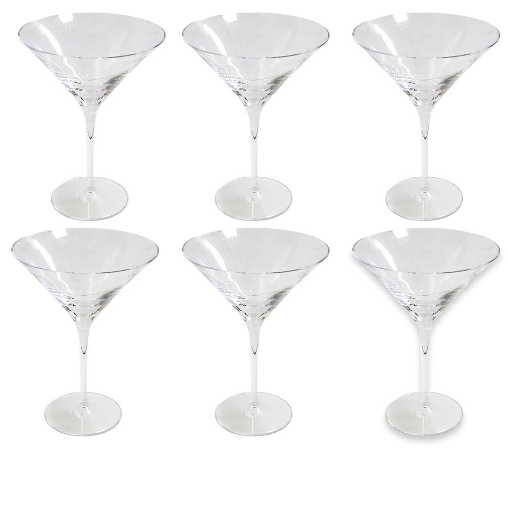  Set Of 6 Crystal Martini Glasses