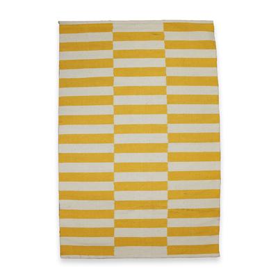 Yellow & White Stripe Rug 