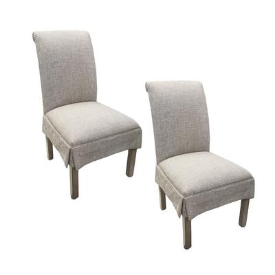 Pair of Ethan Allen Thomas Slipcovered Side Chairs 