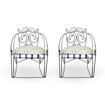 Custom Pair of Iron Chairs