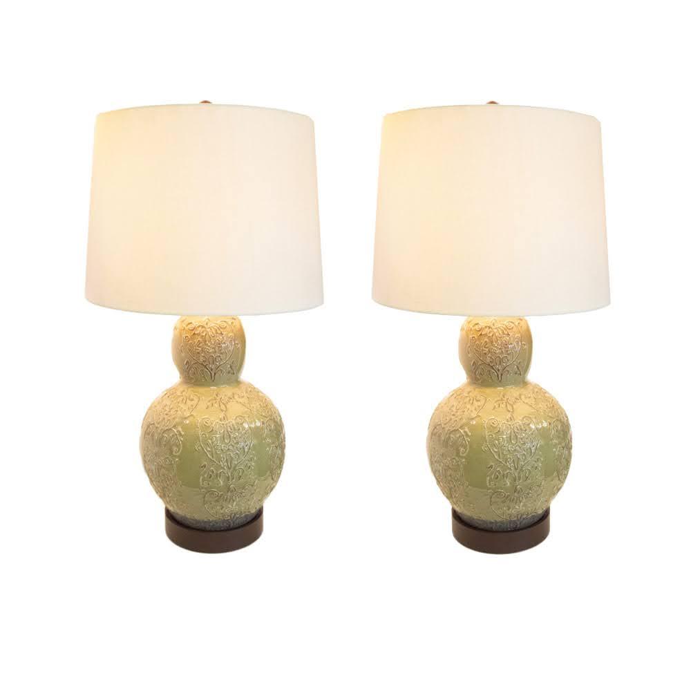  Pair Of Currey And Company Ceramic Lamps