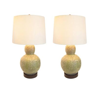 Pair of Currey and Company Ceramic Lamps