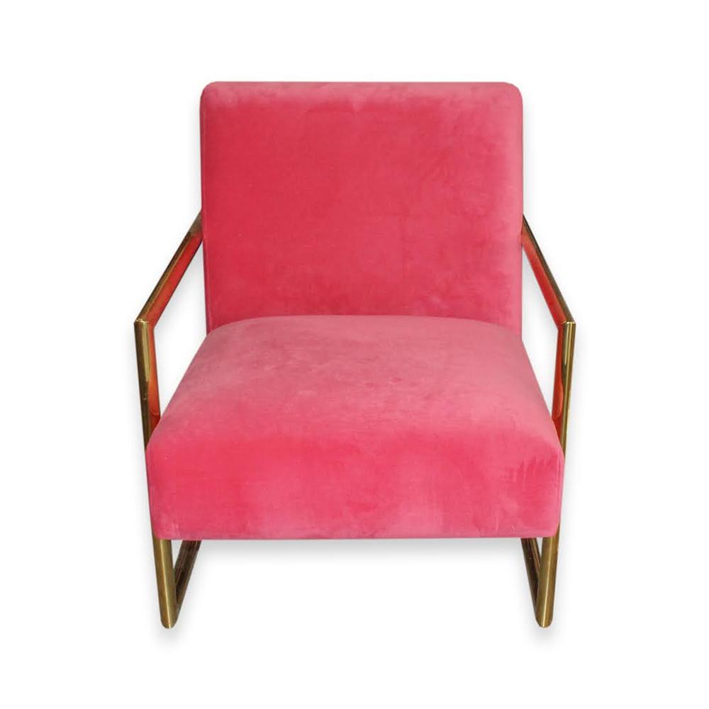  Pink Velvet Chair With Gold Frame