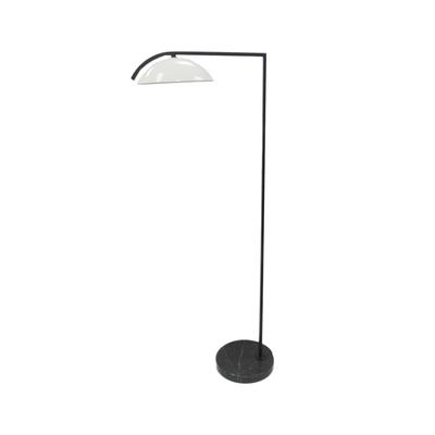 CB2 Metal Stone Base with White Dome Shade Lamp 