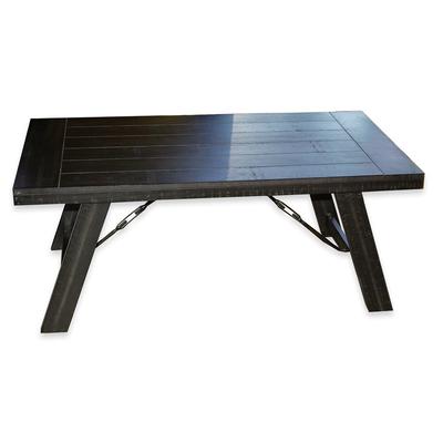 Espresso Wood and Metal Coffee Table 