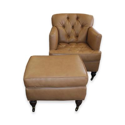 Brown Chair With Ottoman 