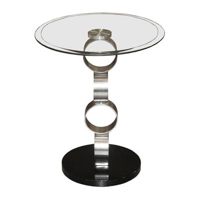 Tribecca Home Glasstop Round End Table