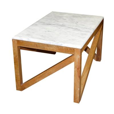 Small White Marble Top End Table