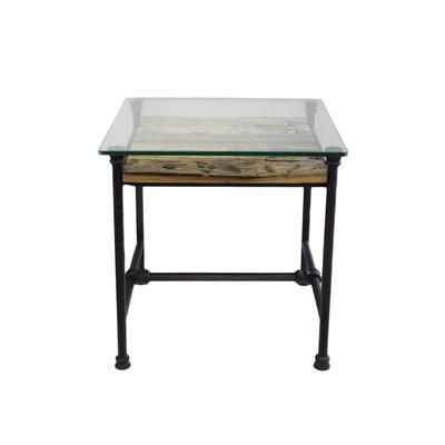 Glass Iron Reclaimed Wood Table 