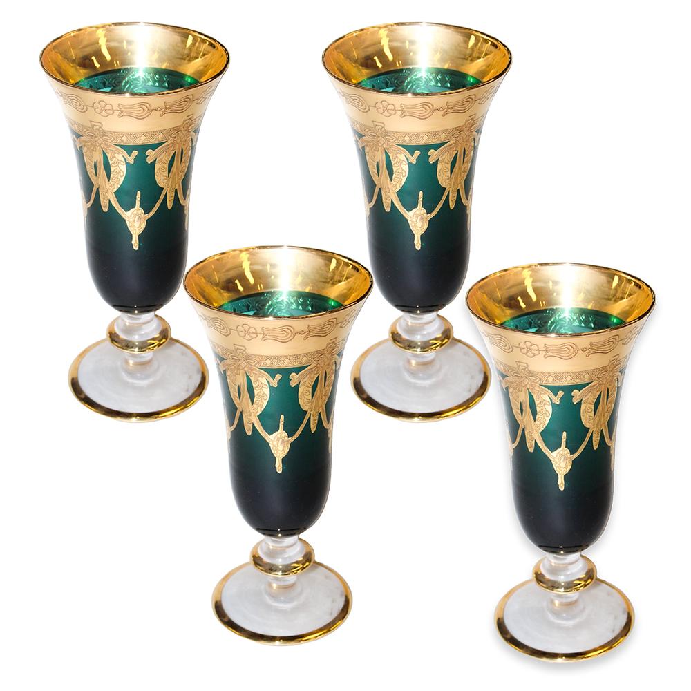  4 Piece Cristallerie Italiane Champagne Glasses